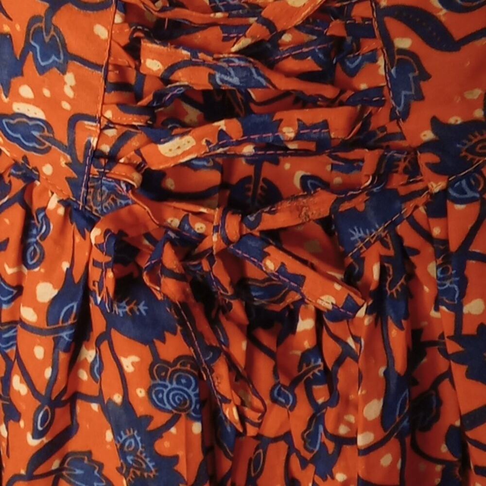 UNITI Casual Women's O/S Floral Orange and Blue Women's Skirt.Flowy, Feminine, - Picture 3 of 7